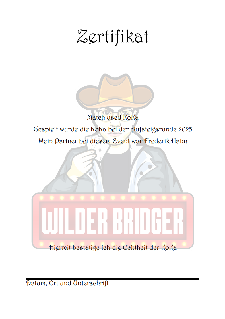 Wilder Bridger Konventionskarte ( Match Used ) von der Aufstiegsrunde 2025