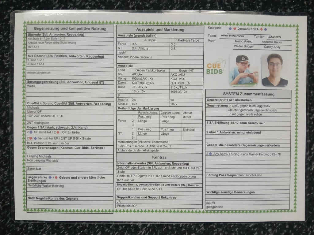 Wilder Bridger Konventionskarte ( Match Used ) von der Deutschen BAM Meisterschaft 2024