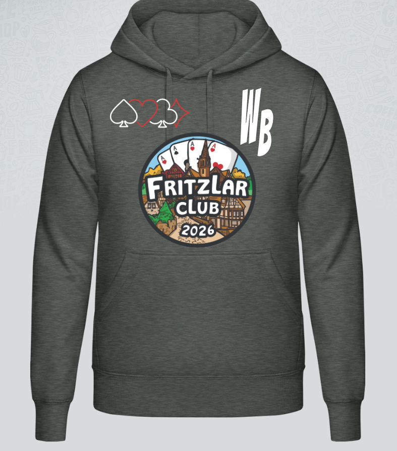Wilder Bridger Hoodie mit weißer Aufschrift in verschiedenen Farben Fritzlar Club Design 2026