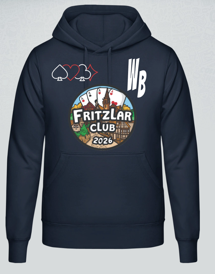 Wilder Bridger Hoodie mit weißer Aufschrift in verschiedenen Farben Fritzlar Club Design 2026
