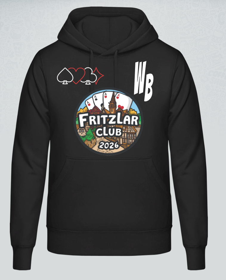 Wilder Bridger Hoodie mit weißer Aufschrift in verschiedenen Farben Fritzlar Club Design 2026