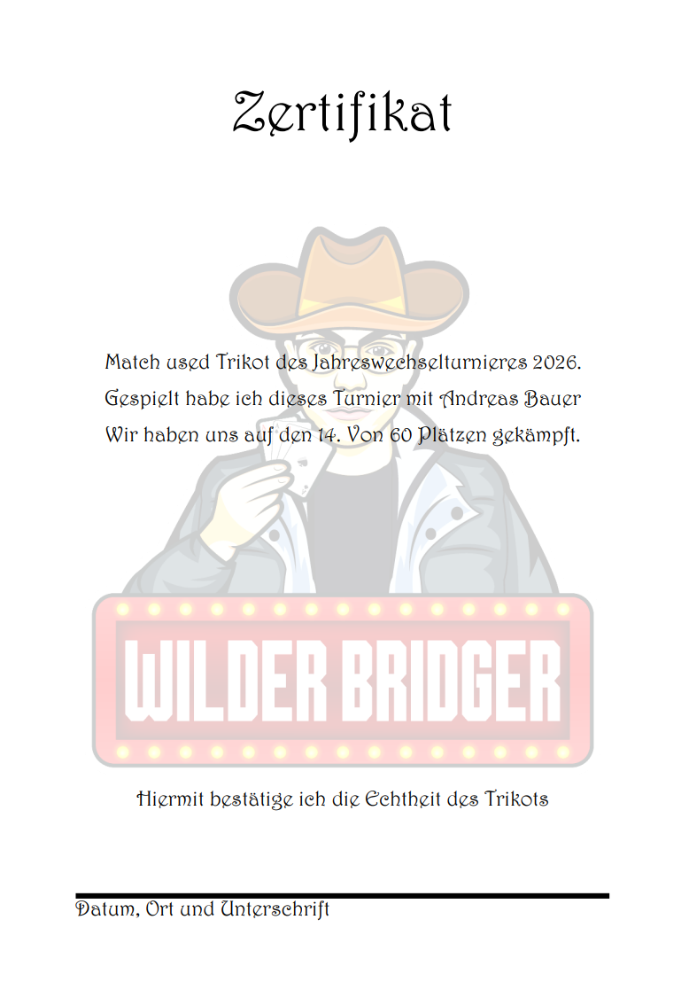 Originales Trikot ( Match Used ) des Jahreswechsel Turnieres 2026 in Frankfurt