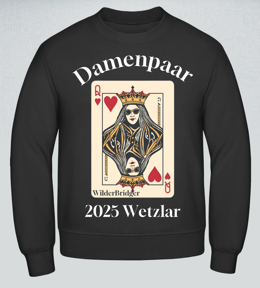 Fan Sweatshirt Unisex Deutsche Damen Paarmeisterschaft 2025 Weiße Aufschrift verschiedene Farben