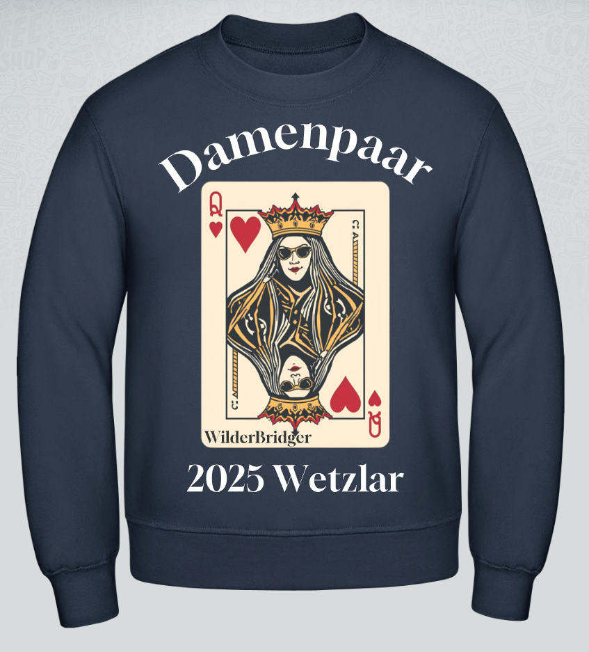 Fan Sweatshirt Unisex Deutsche Damen Paarmeisterschaft 2025 Weiße Aufschrift verschiedene Farben