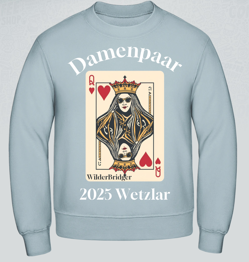 Fan Sweatshirt Unisex Deutsche Damen Paarmeisterschaft 2025 Weiße Aufschrift verschiedene Farben