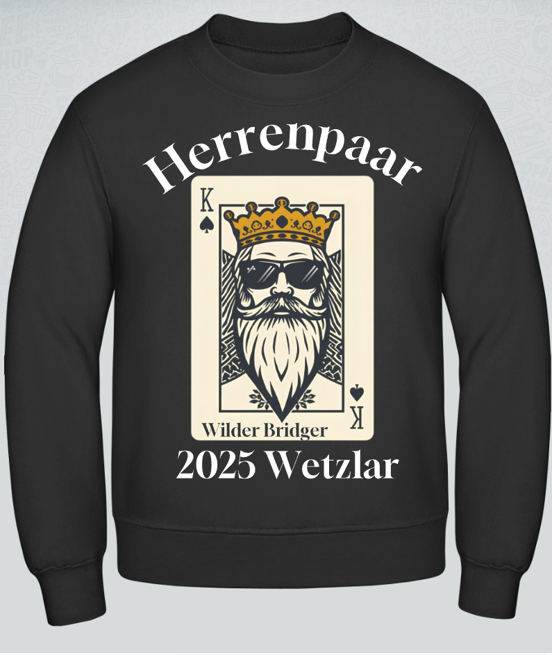Fan Sweatshirt Unisex Deutsche Herren Paarmeisterschaft 2025 Weiße Aufschrift verschiedene Farben