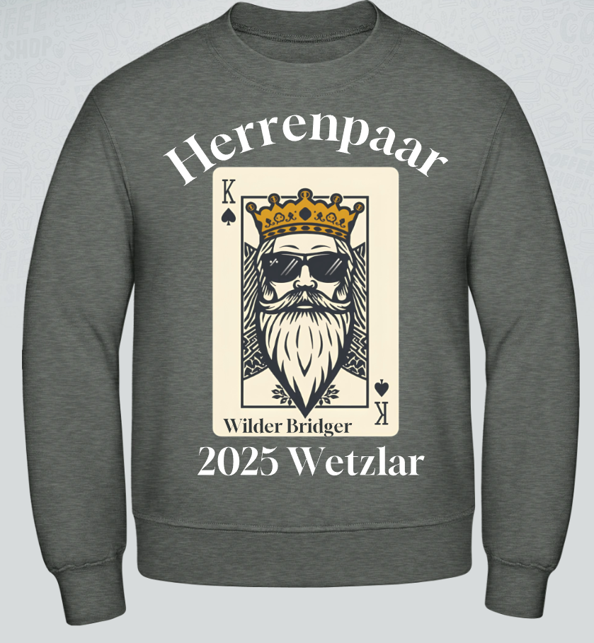 Fan Sweatshirt Unisex Deutsche Herren Paarmeisterschaft 2025 Weiße Aufschrift verschiedene Farben