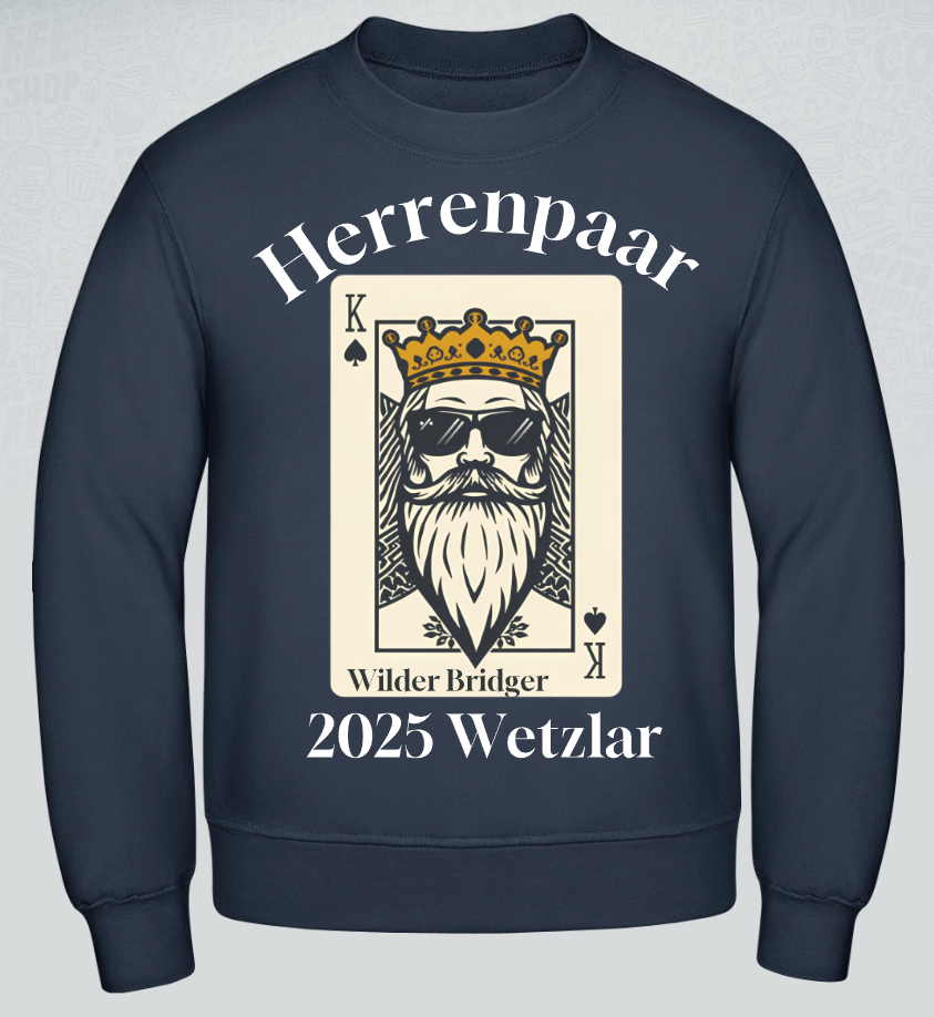 Fan Sweatshirt Unisex Deutsche Herren Paarmeisterschaft 2025 Weiße Aufschrift verschiedene Farben