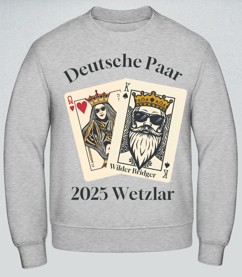 Fan Sweatshirt Unisex Deutsche Open Paarmeisterschaft 2025 Schwarze Aufschrift verschiedene Farben