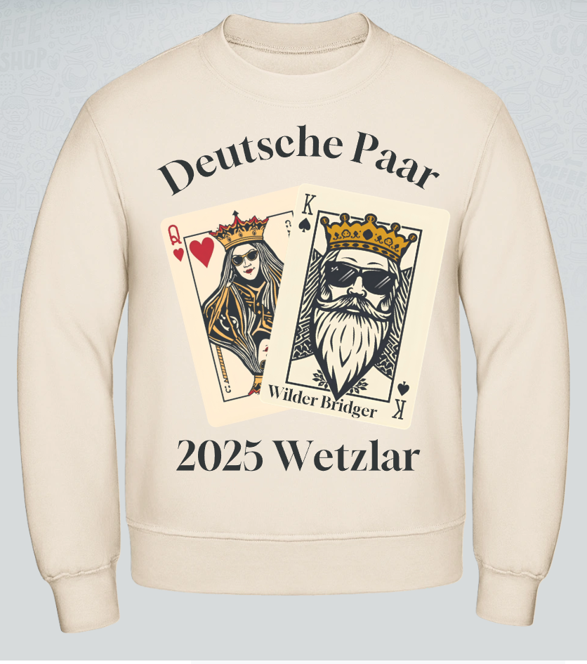 Fan Sweatshirt Unisex Deutsche Open Paarmeisterschaft 2025 Schwarze Aufschrift verschiedene Farben