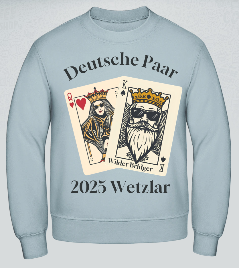 Fan Sweatshirt Unisex Deutsche Open Paarmeisterschaft 2025 Schwarze Aufschrift verschiedene Farben