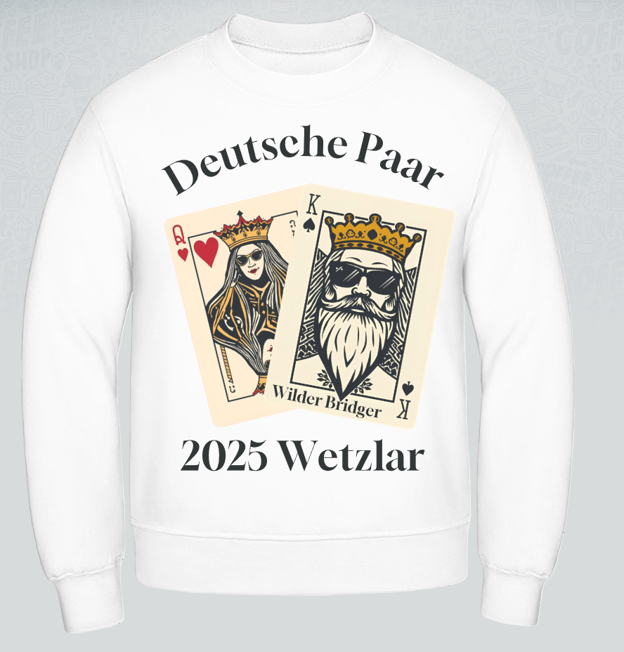 Fan Sweatshirt Unisex Deutsche Open Paarmeisterschaft 2025 Schwarze Aufschrift verschiedene Farben