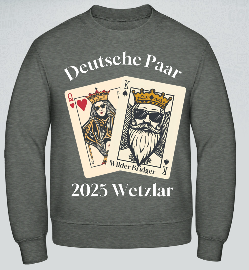 Fan Sweatshirt Unisex Deutsche Open Paarmeisterschaft 2025 Weiße Aufschrift verschiedene Farben