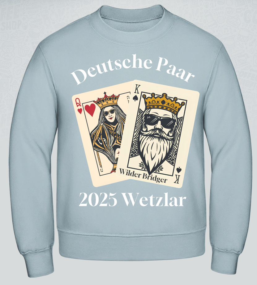 Fan Sweatshirt Unisex Deutsche Open Paarmeisterschaft 2025 Weiße Aufschrift verschiedene Farben
